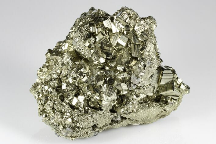 Shiny, Pyrite Crystal Cluster - Peru #178355